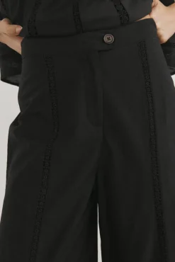 Pedro del Hierro Calças-Calças largas cortadas Preto