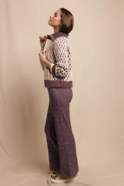 Slowlove Calças-Calças largas de malha Roxo