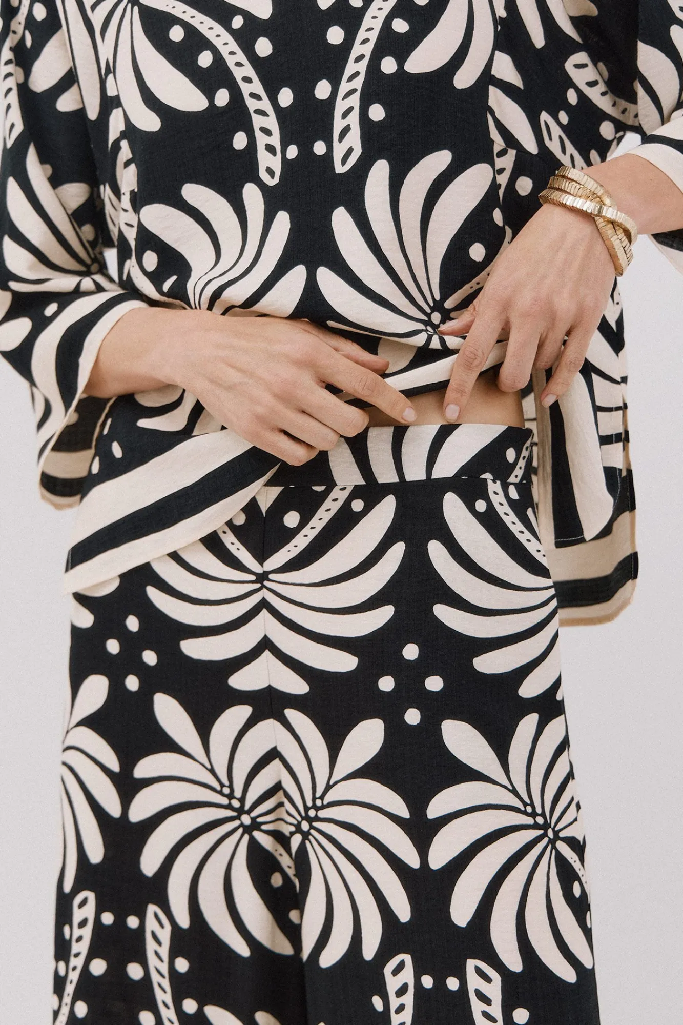 Cortefiel Calças-Calças largas estampadas Impressão