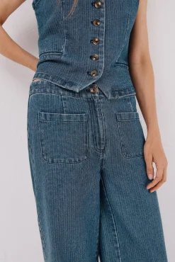 Cortefiel Jeans|Calças-Calças marine texturizadas Azul