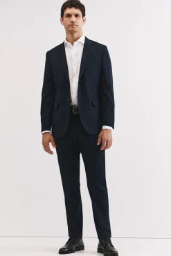 Cortefiel Calças|Calças Clássicas-Calças marinhas slim fit Azul