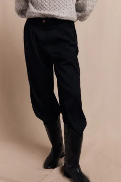 Slowlove Calças-Calças plissadas Preto