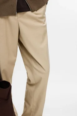 Selected Calças-Calças plissadas casuais Castanho