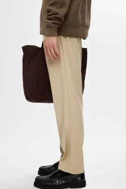 Selected Calças-Calças plissadas casuais Castanho