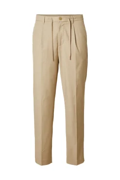 Selected Calças-Calças plissadas casuais Castanho