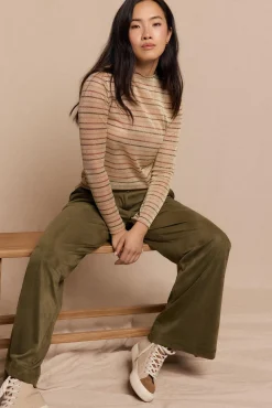 Slowlove Calças-Calças plissadas de camurça Verde