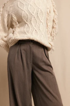 Slowlove Calças-Calças plissadas rastejantes Castanho