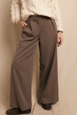 Slowlove Calças-Calças plissadas rastejantes Castanho