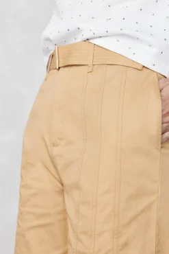 Pedro del Hierro Calças-Calças retas com detalhe de costura Amarelo