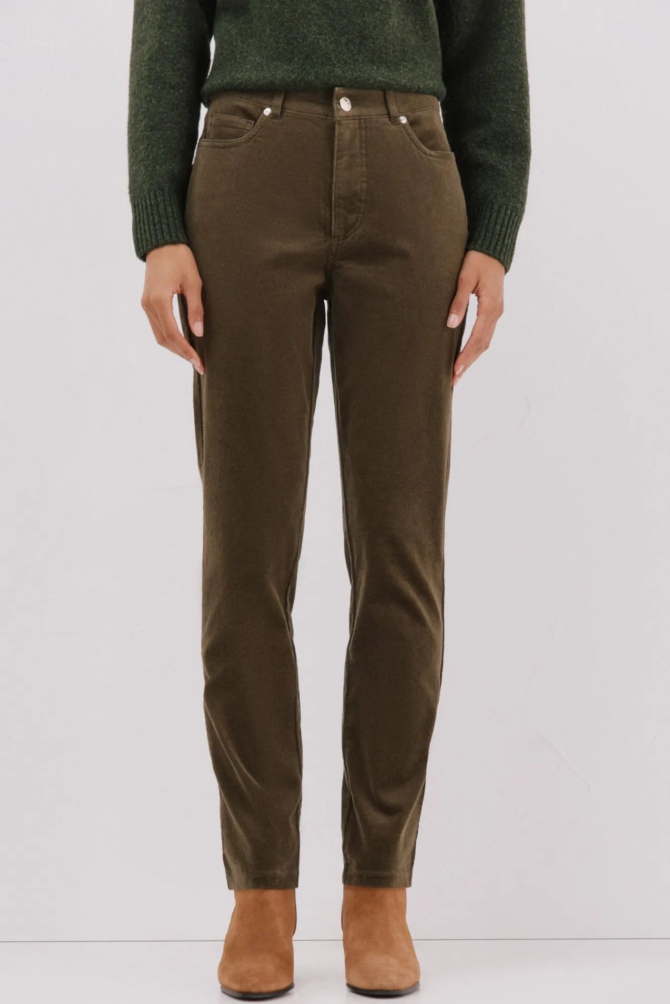 Cortefiel Jeans|Calças-Calças sensacionais de veludo veludo Castanho