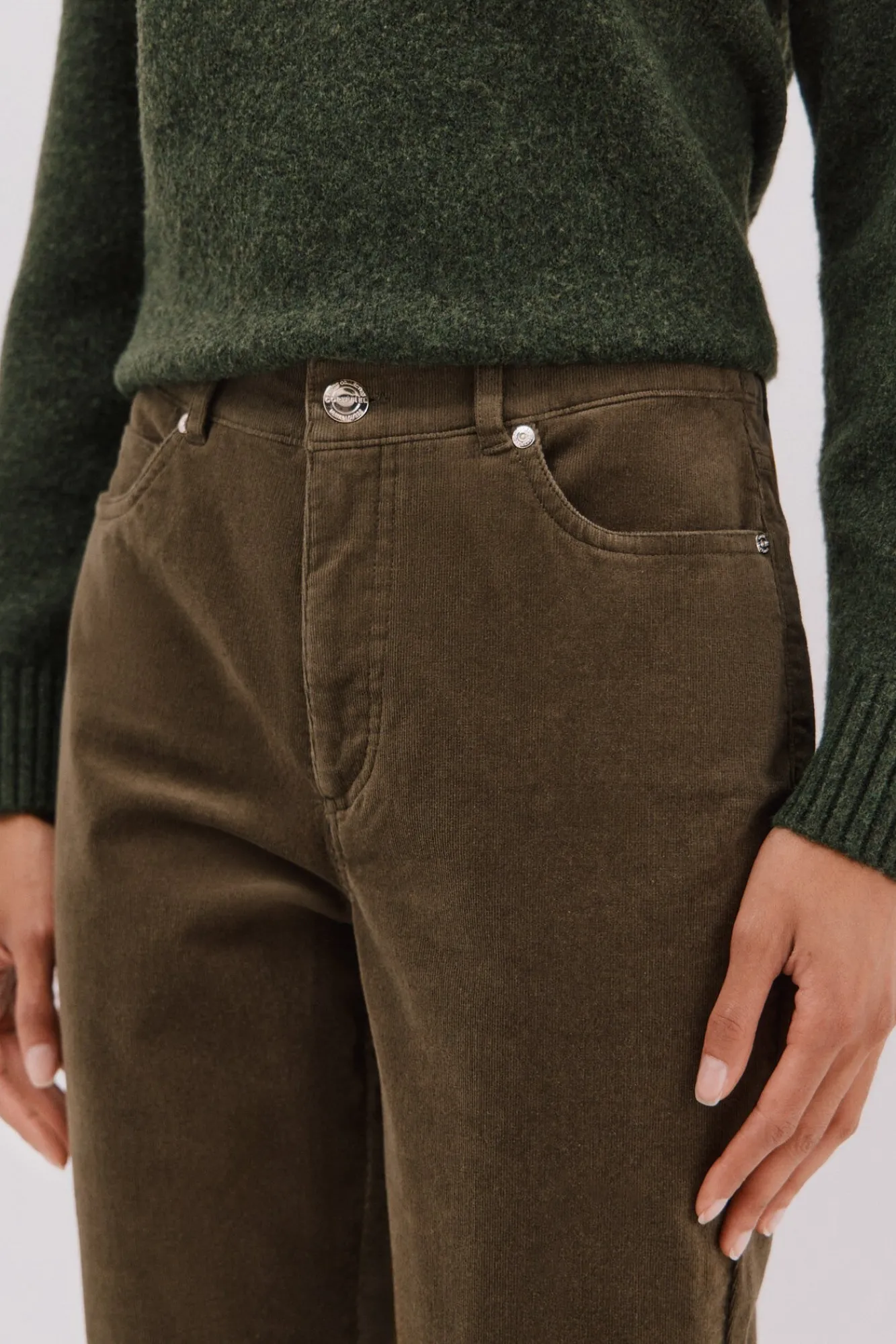 Cortefiel Jeans|Calças-Calças sensacionais de veludo veludo Castanho