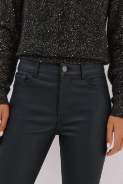 Cortefiel Jeans|Calças-Calças sensacionais revestidas com resina Preto