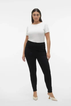 Vero Moda Curve Jeans|Calças-Calças skinny de tamanho grande Preto