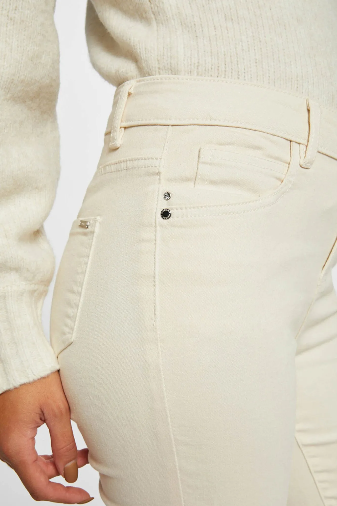 Morgan Calças-Calças slim corte standard Ecru