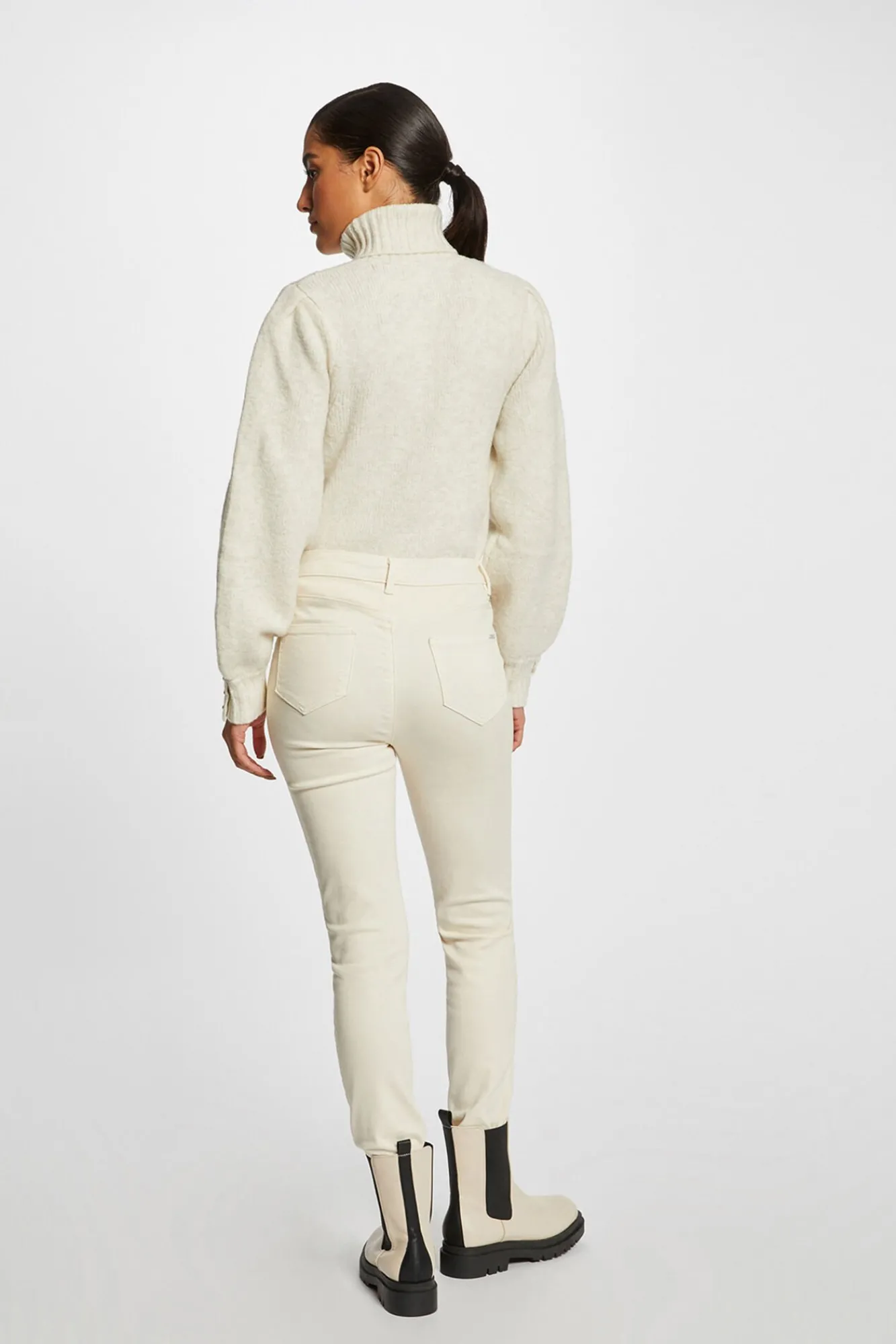 Morgan Calças-Calças slim corte standard Ecru