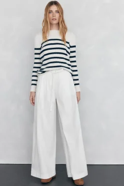 Pedro del Hierro Calças-Calças wide leg Branco