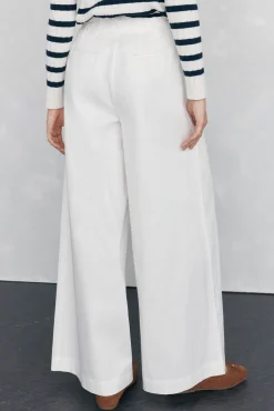 Pedro del Hierro Calças-Calças wide leg Branco