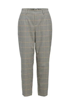 Object Calças-Calças xadrez justas Tostado