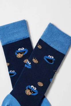 Besocks Meias-Calcetines altos de algodón orgánico color marino azul