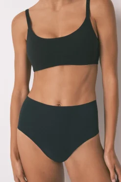 Women'secret Roupa Interior-Calcinha cueca de algodão cintura alta preto