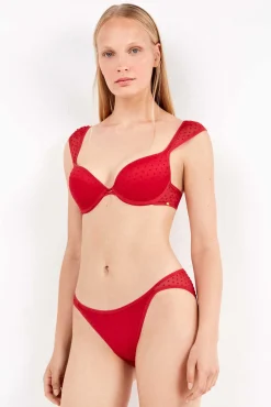 Gisela Roupa Interior-calcinha de tule cuequinha brasileira vermelho