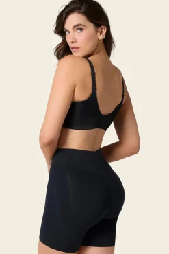 Leonisa Roupa Interior-Calções de controle ultraplano com efeito invisível preto