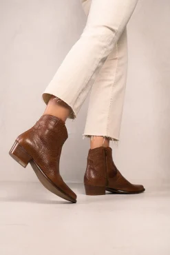 Bryan Stepwise Saltos|Calçado De Couro-Calíope Botins cowboy vintage de pele Castanho