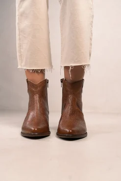 Bryan Stepwise Saltos|Calçado De Couro-Calíope Botins cowboy vintage de pele Castanho