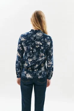 Caroll Blusas-Camisa 100% algodão Azul