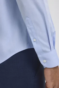 Pedro del Hierro Camisas|Camisas Clássicas-Camisa à medida sem ferro e resistente a nódoas Azul
