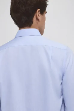 Pedro del Hierro Camisas|Camisas Clássicas-Camisa à medida sem ferro e resistente a nódoas Azul