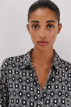 Cortefiel Blusas-Camisa acetinada Multicolorido