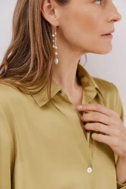 Cortefiel Blusas-Camisa acetinada Amarelo