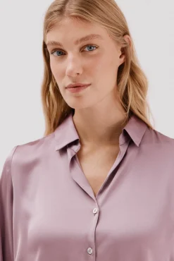 Cortefiel Blusas-Camisa acetinada Roxo