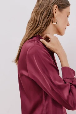 Cortefiel Blusas-Camisa acetinada Roxo