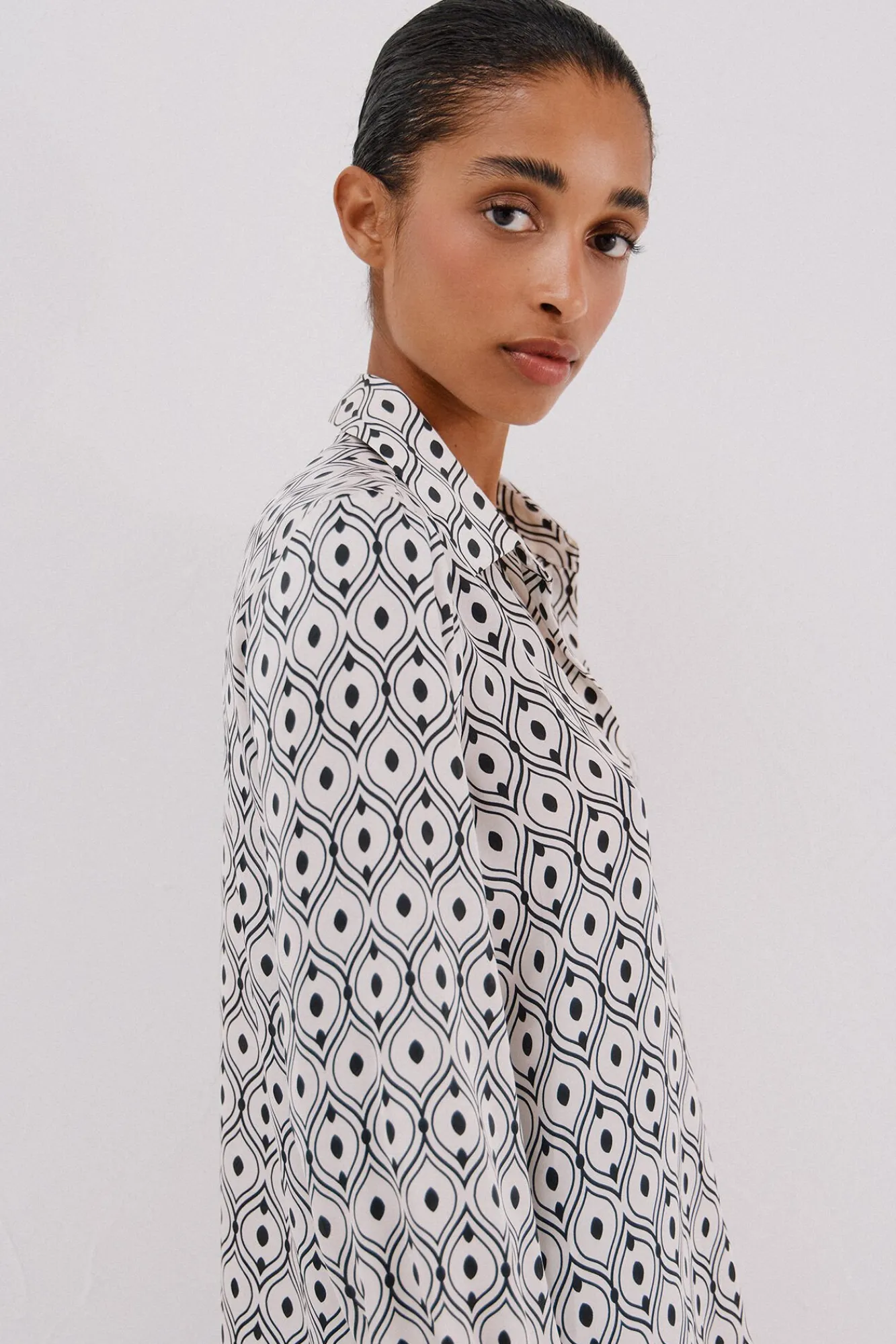 Cortefiel Blusas-Camisa acetinada Impressão