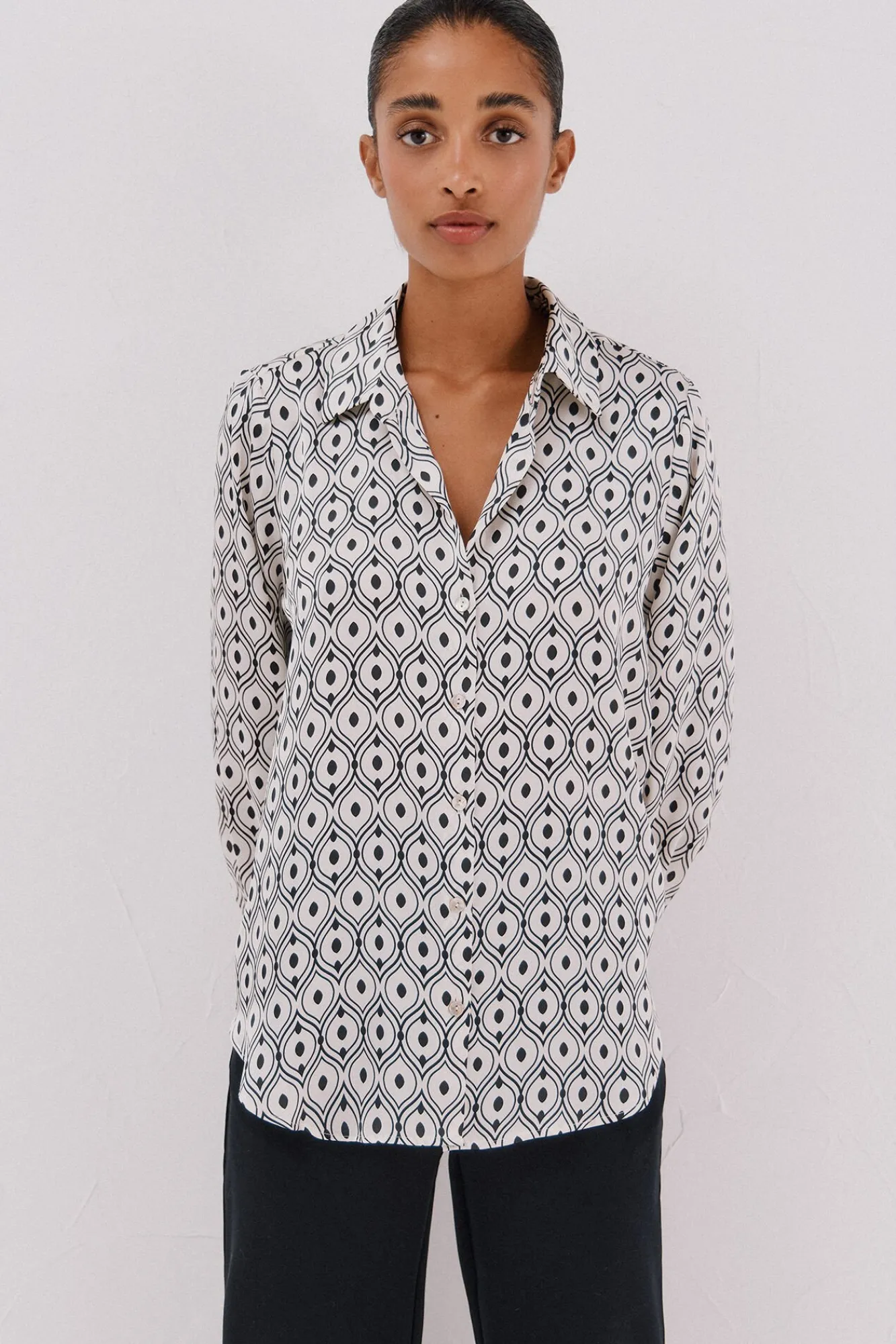 Cortefiel Blusas-Camisa acetinada Impressão