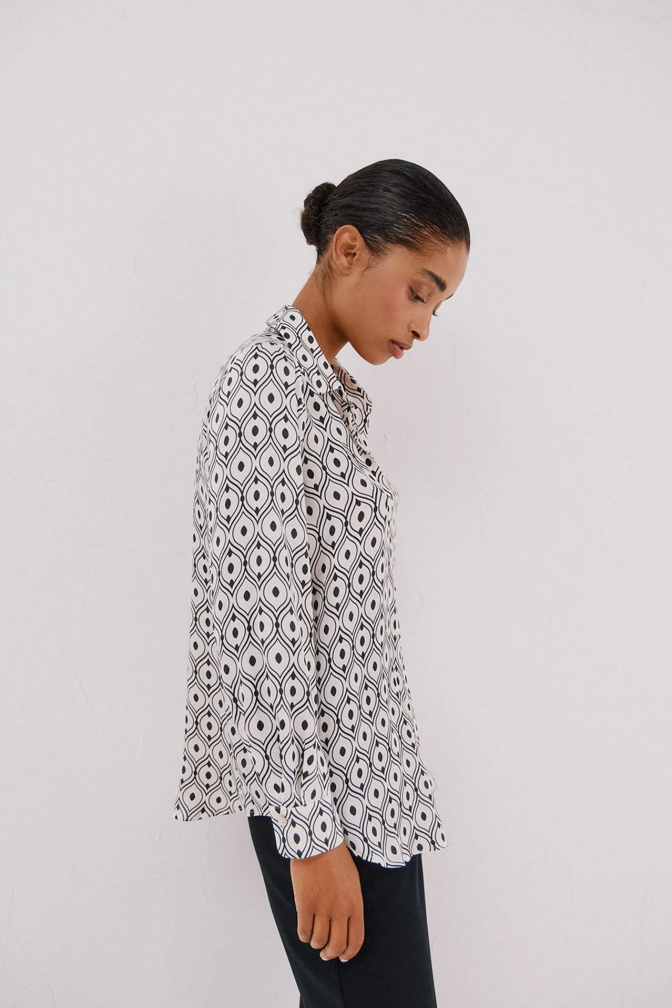 Cortefiel Blusas-Camisa acetinada Impressão