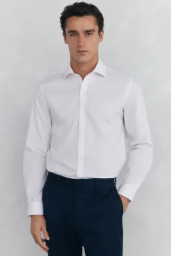 Pedro del Hierro Camisas|Camisas Clássicas-Camisa aos quadrados non iron + antimanchas Rosa