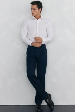 Pedro del Hierro Camisas|Camisas Clássicas-Camisa aos quadrados non iron + antimanchas Rosa