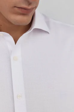 Pedro del Hierro Camisas|Camisas Clássicas-Camisa aos quadrados non iron + antimanchas Rosa