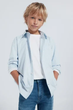Springfield Kids Camisas-Camisa listrada fina para menino azul