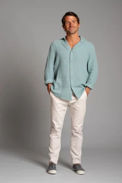 Cloking Camisas-Camisa Bambula Azul