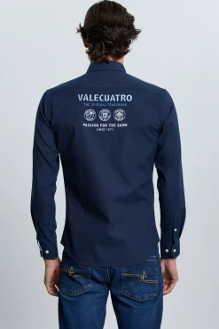Valecuatro Camisas-Camisa bordada marinho Azul