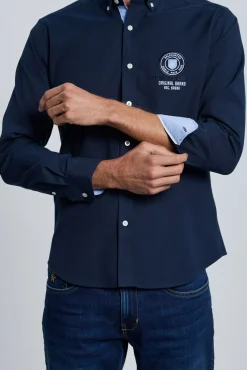 Valecuatro Camisas-Camisa bordada marinho Azul