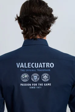 Valecuatro Camisas-Camisa bordada marinho Azul