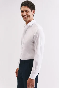 Cortefiel Camisas-Camisa branca de algodão Branco