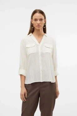 Vero Moda Blusas-Camisa básica de manga comprida Branco