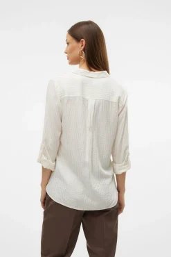 Vero Moda Blusas-Camisa básica de manga comprida Branco