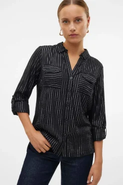 Vero Moda Blusas-Camisa básica de manga comprida Preto